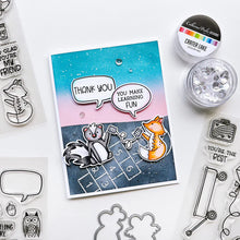 Load image into Gallery viewer, Catherine Pooler - Stamp & Die Set - Recess. It's time for everybody's favorite subject-Recess! Grab the Recess Stamp Set and coordinating dies with all the essentials of nostalgic playground games like see-saw and hop scotch. Available at Embellish Away located in Bowmanville Ontario Canada. Example by brand ambassador.