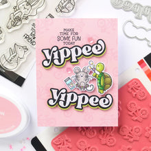 Load image into Gallery viewer, Catherine Pooler - Stamp & Die Set - School's Out. School's Out for the summer and these woodland buddies are ready for some outdoor play! Available at Embellish Away located in Bowmanville Ontario Canada. Example by brand ambassador.