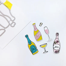 Load image into Gallery viewer, Catherine Pooler - Stamp & Die Set - This Calls for Champagne. Time to celebrate and pop the bubbly! The This Calls for Champagne Stamp Set and Coordinating Dies are ready for a party any time of year. Available at Embellish Away located in Bowmanville Ontario Canada Example by brand ambassador.
