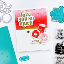 Load image into Gallery viewer, Catherine Pooler - Stamp & Die Set - We Go Together. We go together like donuts and sprinkles! Ready for your cards and projects for Valentines Day, celebrating your bestie, or any day you want to let the one you love know you are "the perfect pair"! Available at Embellish Away located in Bowmanville Ontario Canada. Example by brand ambassador.
