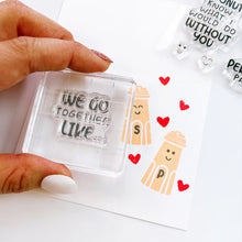 Load image into Gallery viewer, Catherine Pooler - Stamp & Die Set - We Go Together. We go together like donuts and sprinkles! Ready for your cards and projects for Valentines Day, celebrating your bestie, or any day you want to let the one you love know you are "the perfect pair"! Available at Embellish Away located in Bowmanville Ontario Canada