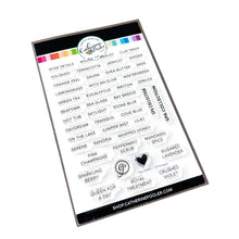 Load image into Gallery viewer, Catherine Pooler - Stamps - Spa Colors. Updated to include the new 2023 Colors! Label your swatches and get organized with the Spa Colors Stamp Set. This set includes each of the Spa Color Ink Names as an individual stamp. Available at Embellish Away located in Bowmanville Ontario Canada.