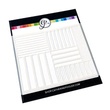 Load image into Gallery viewer, Catherine Pooler - Stencil - On the Line. Create a fun geometric stripe pattern on your next card or project with the On the Line Stencil. This linear design is super versatile and is easy to ink up in multiple colors. Available at Embellish Away located in Bowmanville Ontario Canada.