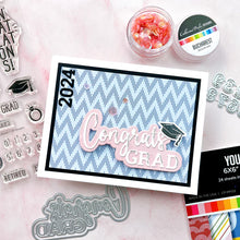 Load image into Gallery viewer, Catherine Pooler - Word Die - Congrats Grad. Celebrate all the graduates in your life with the Congrats Grad Word Die. Available at Embellish Away located in Bowmanville Ontario Canada. Example by brand ambassador.