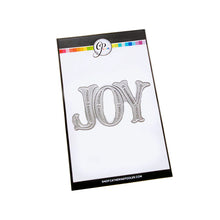 Load image into Gallery viewer, Catherine Pooler - Word Die - Festive Joy. Celebrate the season with the Festive Joy Word Die! This beautiful large "JOY" die can serve as the focal point of your holiday cards, adding a bold and cheerful touch. Available at Embellish Away located in Bowmanville Ontario Canada.