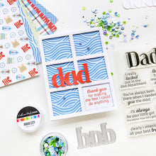 Load image into Gallery viewer, Catherine Pooler - Word Die - Just Dad. Available at Embellish Away located in Bowmanville Ontario Canada. Example by Catherine Pooler Designs brand Ambassador.