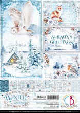 Load image into Gallery viewer, Ciao Bella - Creative Pad A4 9/Pkg - Winter Journey. With beautiful snowy images the Winter Journey collection has a cool color palette of ice blue and white perfect for your Winter projects and greeting cards. Available at Embellish Away located in Bowmanville Ontario Canada