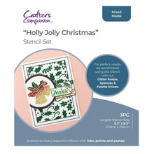 Charger l'image dans la galerie, Crafter's Companion - Stencil Set - Holly Jolly Christmas. Each stencil features three themed stencils, a background stencil, a border stencil, and a icon stencil. Use the stencils together or separately for your projects for maximum creative opportunity Available at Embellish Away located in Bowmanville Ontario Canada