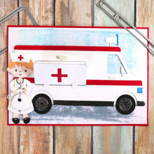 Cargar imagen en el visor de la galería, Elizabeth Craft - Metal Die - Food Truck. These dies are compatible with leading die cutting machines (sold separately). These dies are designed to cut through paper, cardstock, and other thin materials. Available at Embellish Away located in Bowmanville Ontario Canada. Example by brand ambassador.