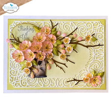 Charger l'image dans la galerie, 4 sizes of elegant 3D cherry blossoms, perfect for adding depth and layers to your floral designs. Available at Embeillish Away located in Bowmanville Ontario Canada. Example by brand ambassador.