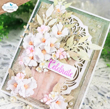 Charger l'image dans la galerie, 4 sizes of elegant 3D cherry blossoms, perfect for adding depth and layers to your floral designs. Available at Embeillish Away located in Bowmanville Ontario Canada. Example by brand ambassador.