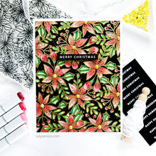 गैलरी व्यूवर में इमेज लोड करें, Gina K. Designs - Background Stamp - Poinsettia. Gina K. Designs - Background Stamp - Poinsettia. Poinsettia Background is a stamp set by Arjita Singh. This set is made of premium clear photopolymer and measures 6" X 8". Made in the USA. Available at Embellish Away located in Bowmanville Ontario Canada. Example by brand ambassador.