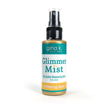 Charger l'image dans la galerie, Gina K. Designs - Glimmer Mist- Glittering Gold. Glimmer Mist is a mica-based ink spray. It's perfect for adding sparkle and shine to any paper crafting project. Available at Embellish Away located in Bowmanville Ontario Canada.