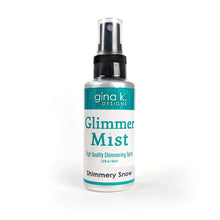 Charger l'image dans la galerie, Gina K. Designs - Glimmer Mist- Shimmery Snow. Glimmer Mist is a mica-based ink spray. It's perfect for adding sparkle and shine to any paper crafting project. Available at Embellish Away located in Bowmanville Ontario Canada.