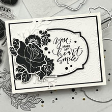 Load image into Gallery viewer, Gina K. Designs - Stamp & Die Set - Bold Flowers. Bold Flowers is the newest collection of big blooms from Melanie Muenchinger, perfect for all your inky techniques! Available at Embellish Away located in Bowmanville Ontario Canada. Example by brand ambassador.