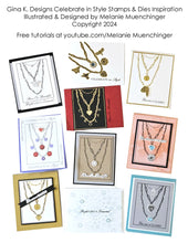 Load image into Gallery viewer, Gina K. Designs - Stamp & Die Set - Celebrate in Style. Set by Melanie Munchinger. Available at Embellish Away located in Bowmanville Ontario Canada. Illustration and design by Melanie Muenchinger for personal use only.