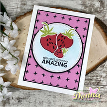 Cargar imagen en el visor de la galería, Gina K. Designs - Stamp & Die Set - Every Day Amazing. Every Day Amazing is a stamp set by Lisa Hetrick. This set is made of premium clear photopolymer and measures 6" X 8". Made in the USA. Available at Embellish Away located in Bowmanville Ontario Canada. Example by brand ambassador.