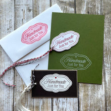 Cargar imagen en el visor de la galería, Gina K. Designs - Stamp & Die Set - Handmade Holidays. Handmade Holidays is a stamp & die set by Gina K Designs. This set is made of premium clear photopolymer and measures 6" X 8". Made in the USA. Available at Embellish Away located in Bowmanville Ontario Canada. Example by brand ambassador.