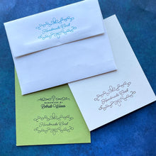 Cargar imagen en el visor de la galería, Gina K. Designs - Stamp & Die Set - Handmade Holidays. Handmade Holidays is a stamp & die set by Gina K Designs. This set is made of premium clear photopolymer and measures 6" X 8". Made in the USA. Available at Embellish Away located in Bowmanville Ontario Canada. Example by brand ambassador.