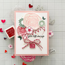 Load image into Gallery viewer, Gina K. Designs - Stamp & Die Set - Lift Me Up. Lift Me Up is a set by Lisa Hetrick. This set is made of premium clear photopolymer and measures 6" X 8". These wafer thin metal-etched dies are the highest quality for your paper crafting projects. Available at Embellish Away located in Bowmanville Ontario Canada. examples by Lisa Hetrick.