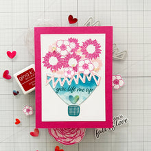 Load image into Gallery viewer, Gina K. Designs - Stamp & Die Set - Lift Me Up. Lift Me Up is a set by Lisa Hetrick. This set is made of premium clear photopolymer and measures 6" X 8". These wafer thin metal-etched dies are the highest quality for your paper crafting projects. Available at Embellish Away located in Bowmanville Ontario Canada. examples by Lisa Hetrick.
