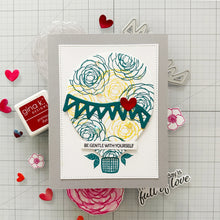 Load image into Gallery viewer, Gina K. Designs - Stamp & Die Set - Lift Me Up. Lift Me Up is a set by Lisa Hetrick. This set is made of premium clear photopolymer and measures 6" X 8". These wafer thin metal-etched dies are the highest quality for your paper crafting projects. Available at Embellish Away located in Bowmanville Ontario Canada. examples by Lisa Hetrick.