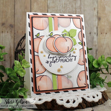 Cargar imagen en el visor de la galería, Gina K. Designs - Stamp & Die Set - More Fun Fruit. More Fun Fruit is a stamp & die set by Beth Silika. This set is made of premium clear photopolymer and measures 6" X 8". Made in the USA. Made in the USA. Available at Embellish Away located in Bowmanville Ontario Canada. Example by brand ambassador.