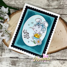 將圖片載入圖庫檢視器 Gina K. Designs - Stamp & Die Set - Morning Blessings. Morning Blessings is a stamp set by Dina Gerner. This set is made of premium clear photopolymer and measures 6" X 8". Made in the USA. Available at Embellish Away located in Bowmanville Ontario Canada. Card example by Donna.
