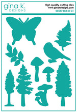 Cargar imagen en el visor de la galería, Gina K. Designs - Stamp & Die Set - Nature Walk. Nature Walk is a stamp set by Hannah Drapinski. This set is made of premium clear photopolymer and measures 6" X 8". Made in the USA. Available at Embellish Away located in Bowmanville Ontario Canada.
