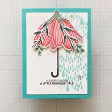 Cargar imagen en el visor de la galería, Gina K. Designs - Stamp & Die Set - Showers Of Blessings. Showers of Blessings is a stamp and die set by Lisa Hetrick. This set is made of premium clear photopolymer and measures 6" X 8". Available at Embellish Away located in Bowmanville Ontario Canada. Example by Lisa Hetrick.