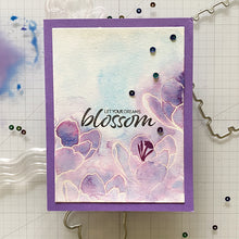 Cargar imagen en el visor de la galería, Gina K. Designs - Stamp & Die Set - Spring in Bloom. Spring in Bloom is a stamp set by Lisa Hetrick. This set is made of premium clear photopolymer and measures 6" X 8". Made in the USA. Available at Embellish Away located in Bowmanville Ontario Canada. Examples by brand ambassador.