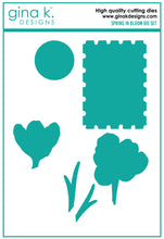 Cargar imagen en el visor de la galería, Gina K. Designs - Stamp & Die Set - Spring in Bloom. Spring in Bloom is a stamp set by Lisa Hetrick. This set is made of premium clear photopolymer and measures 6" X 8". Made in the USA. Available at Embellish Away located in Bowmanville Ontario Canada.
