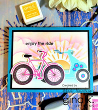 Load image into Gallery viewer, Gina K. Designs - Stamp & Die Set - Sunny Days 2. Sunny Days 2 is a Stamp & Die Set by Melanie Munchinger. This set is made of premium clear photopolymer and measures 6" X 8". Made in the USA. Available at Embellish Away located in Bowmanville Ontario Canada. Example by brand ambassador.