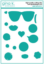 Load image into Gallery viewer, Gina K. Designs - Stamp & Die Set - Sunny Days. Sunny Days are ahead with Melanie Muenchinger’s newest set, full of sunglasses, facial features, and round elements for stamping in the frames. Available at Embellish Away located in Bowmanville Ontario Canada.