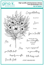 Cargar imagen en el visor de la galería, Gina K. Designs - Stamp & Die Set - Toss the Bouquet. Toss the Bouquet is a set by Hannah Drapinski. Available at Embellish Away located in Bowmanville Ontario Canada.