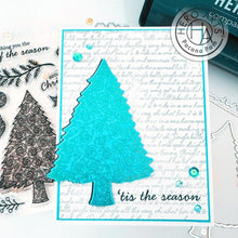 Load image into Gallery viewer, Hero Arts - Clear Stamp & Die Combo - Swirly Christmas Tree. Get both together in this combo that includes: CM771 Clear Stamp Set and coordinating Frame Cuts. Available at Embellish Away located in Bowmanville Ontario Canada. Example by Pocono Pam