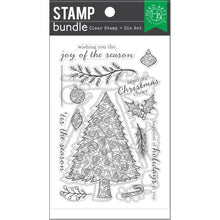 Load image into Gallery viewer, Hero Arts - Clear Stamp & Die Combo - Swirly Christmas Tree. Get both together in this combo that includes: CM771 Clear Stamp Set and coordinating Frame Cuts. Available at Embellish Away located in Bowmanville Ontario Canada.