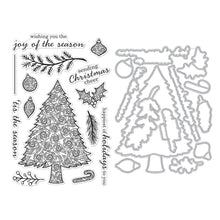 Load image into Gallery viewer, Hero Arts - Clear Stamp & Die Combo - Swirly Christmas Tree. Get both together in this combo that includes: CM771 Clear Stamp Set and coordinating Frame Cuts. Available at Embellish Away located in Bowmanville Ontario Canada.