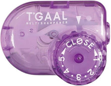 Load image into Gallery viewer, Holbein - T'Gaal Pencil Sharpener - Transparent. Adjust sharpening angle and length in five different settings. At Embellish Away in Bowmanville Ontario Canada. Purple