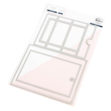 Load image into Gallery viewer, Pinkfresh Studio - Die Set - A2 Slider. 3 piece die set designed to create an interactive card base. Included in the die set are all the pieces needed to create an A2 sized card with an interactive slider function. Available at Embellish Away located in Bowmanville Ontario Canada.
