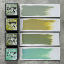 Load image into Gallery viewer, Ranger - Tim Holtz - Distress Mini Oxide Ink Pads Kit, #3 (4pc). Colours: Bundled Sage, Crushed Olive, Peeled Paint and Cracked Pistachio. Available at Embellish Away in Bowmanville Ontario Canada.