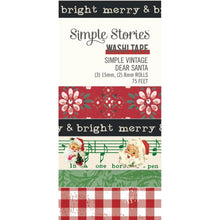 Charger l'image dans la galerie, Simple Stories - Washi Tape 5/Pkg - Simple Vintage Dear Santa. Washi tapes are multi purpose tapes that can be used to embellish journals, artwork, mixed media, greeting cards and more Available at Embellish Away located in Bowmanville Ontario Canada.