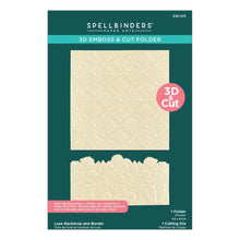 Load image into Gallery viewer, Spellbinders - 3D Emboss & Cut Folder - Luxe Backdrop And Border. Luxe Backdrop and Border 3D Emboss & Cut Folder is a 5.50 x 8.50 in. embossing folder filled with a wonderful ornate design. Available at Embellish Away located in Bowmanville Ontario Canada.