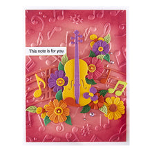 Load image into Gallery viewer, Spellbinders - 3D Embossing Folder - Bibi's Musical Notes - Musical Notes. Available at Embellish Away in Bowmanville Ontario Canada. Example by brand ambassador.