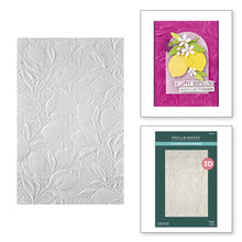 Load image into Gallery viewer, Spellbinders - 3D Embossing Folder - La Dolce Vita - Lemon Fresco. 5.50 x 8.50-inch embossing folder with a layer of stemmed lemons. Available at Embellish Away in Bowmanville Ontario Canada.