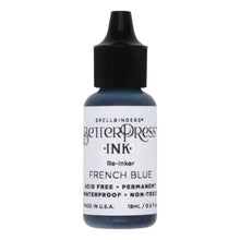 Load image into Gallery viewer, Spellbinders - BetterPress - Ink Reinker - Select from Drop Down. To reink, simply add a few drops of ink from the reinker bottle onto the ink pad and spread evenly. Available at Embellish Away located in Bowmanville Ontario Canada. French Blue