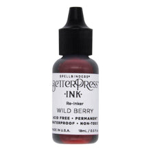 Load image into Gallery viewer, Spellbinders - BetterPress - Ink Reinker - Select from Drop Down. To reink, simply add a few drops of ink from the reinker bottle onto the ink pad and spread evenly. Available at Embellish Away located in Bowmanville Ontario Canada. Wild Berry