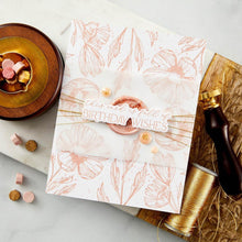 Load image into Gallery viewer, Spellbinders - BetterPress Letterpress Press Plates & Die Set - From The Presse - Flower Stems. Flower Stems Press Plate & Die Set is part of the Pressed Posies Collection. Available at Embellish Away located in Bowmanville Ontario Canada. Example by brand ambassador.