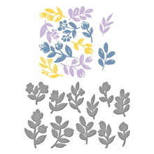 Load image into Gallery viewer, Spellbinders - Better Press Plates & Dies By Dawn Woleslagle - Sprigs. This versatile set of 11 press plates and coordinating thin metal dies can be used in a variety of ways to create beautiful, colorful designs. Available at Embellish Away located in Bowmanville Ontario Canada.
