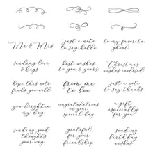 Cargar imagen en el visor de la galería, Spellbinders - Clear Stamp Set - Envelope Of Wonder -Sentiments Of Wonder. Envelope of Wonder Sentiments Clear Stamp Set are from the Envelope Full of Wonder Collection with a set of 21 clear images. Available at Embellish Away located in Bowmanville Ontario Canada.